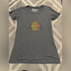 Zella Gray Tee with Radiate Positivity Graphic